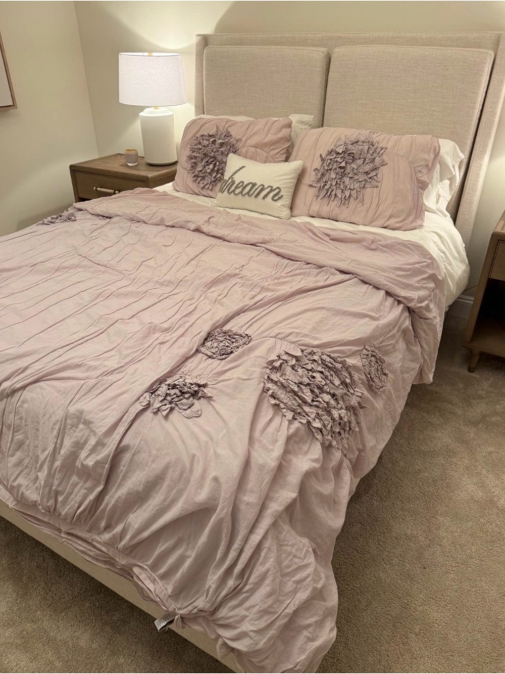 Restoration Hardware Washed Appliqué Fleur Full/Queen Duvet & Pillowcases